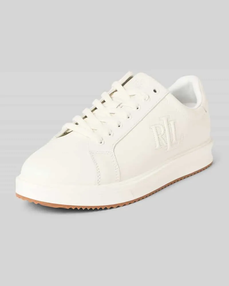 Ralph Lauren Sneaker aus echtem Leder mit Logo-Stitching Modell 'Ainsley Weiss