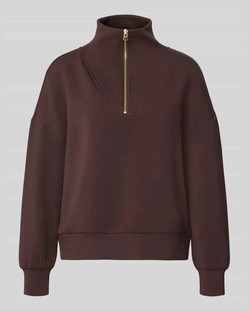 Varley Regular Fit Sweatshirt aus Viskose-Mix Modell 'Hawley Dunkelbraun