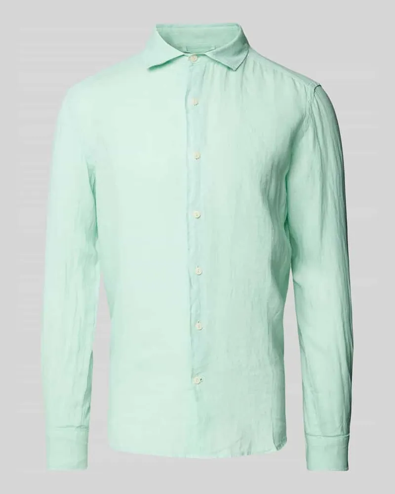 MC2 Saint Barth Regular Fit Leinenhemd mit Kentkragen Modell 'PAMPLONA Gruen