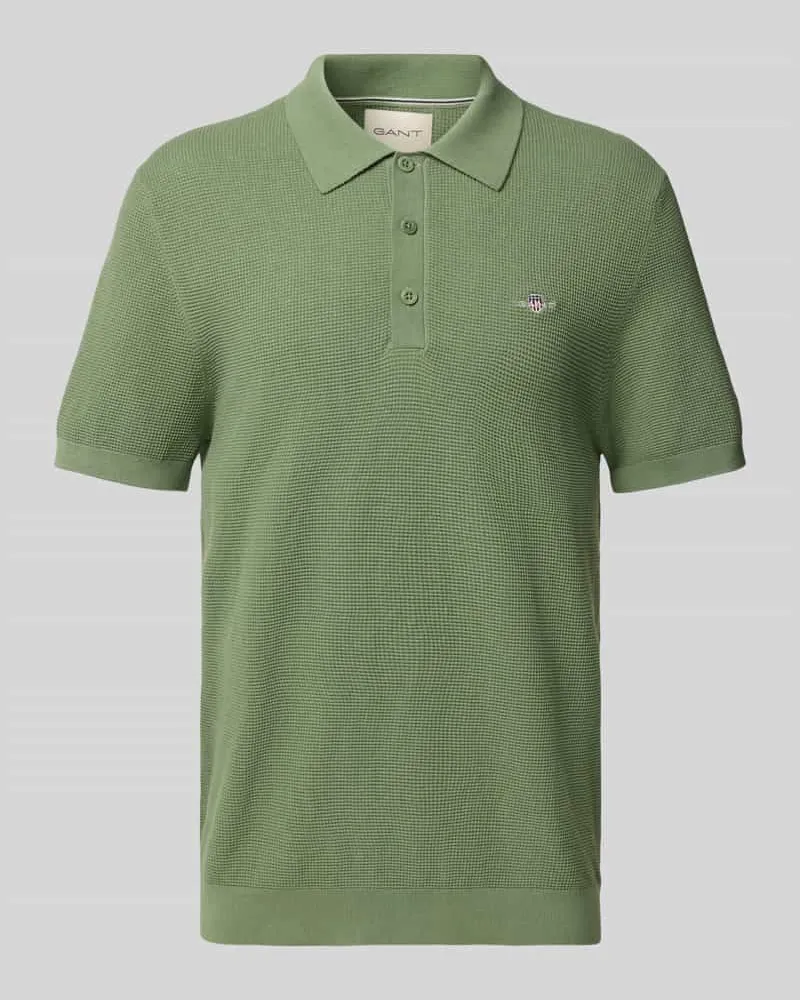 Gant Regular Fit Poloshirt mit Strukturmuster Schilf