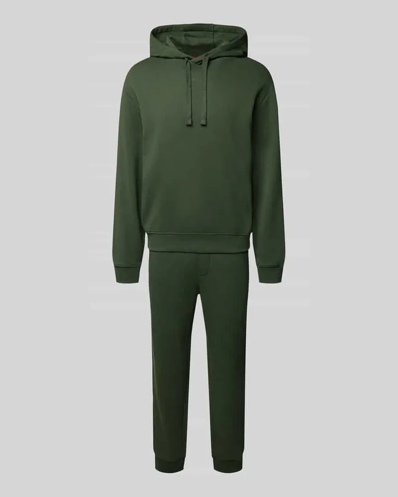 HUGO BOSS Hoodie mit Label-Print Modell 'Dayote Dunkelgruen