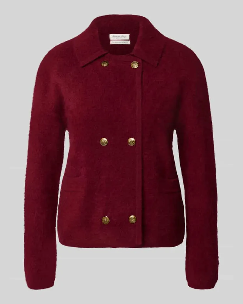 Christian Berg Strickjacke aus reiner Wolle Dunkelrot