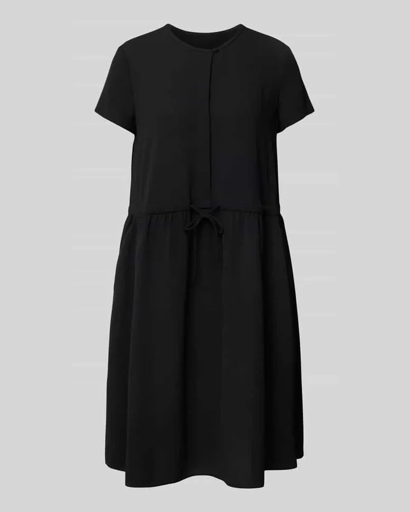 Emporio Armani Knielanges Kleid im Stufen-Look Black