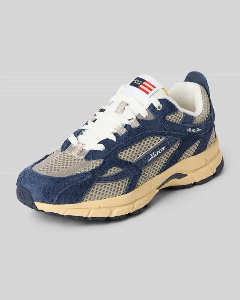 (THE MERCER) N.Y. Sneaker aus Leder-Mix Modell 'Re-Run Americana Dunkelblau