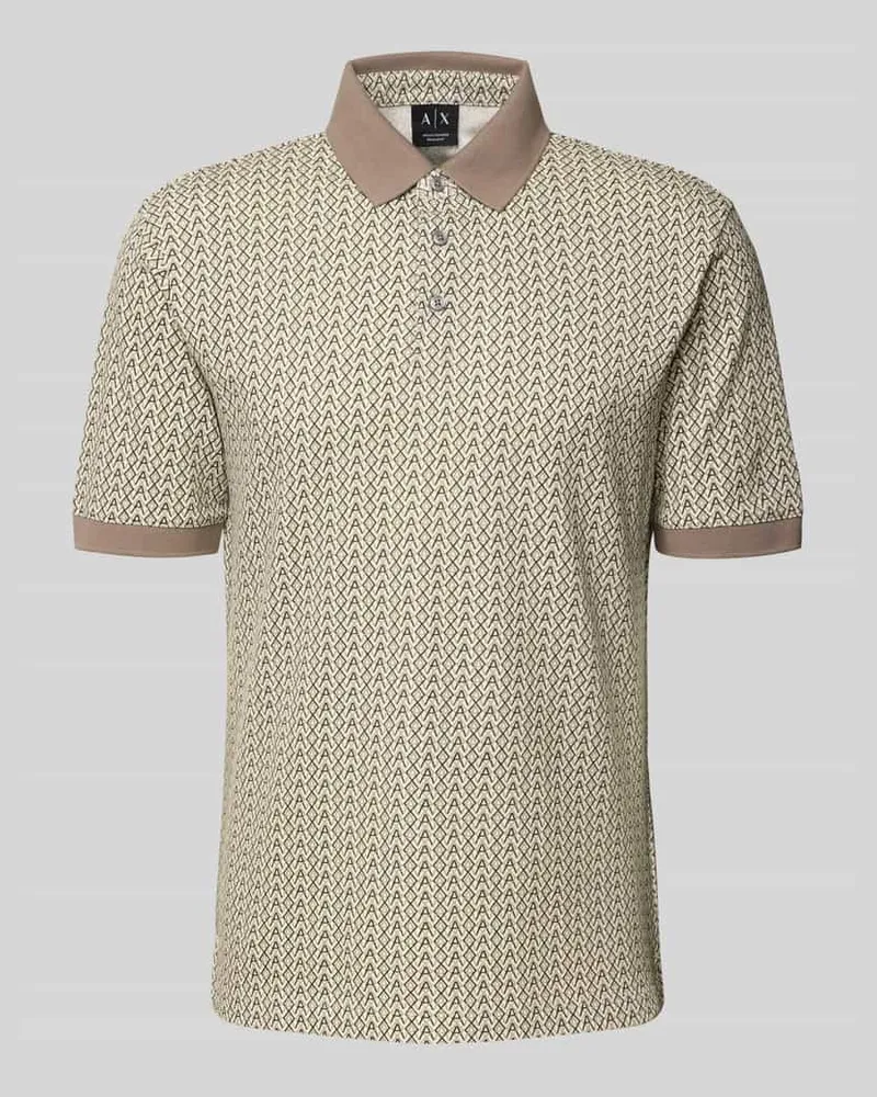 Armani Exchange Poloshirt mit kurzer Knopfleiste Taupe