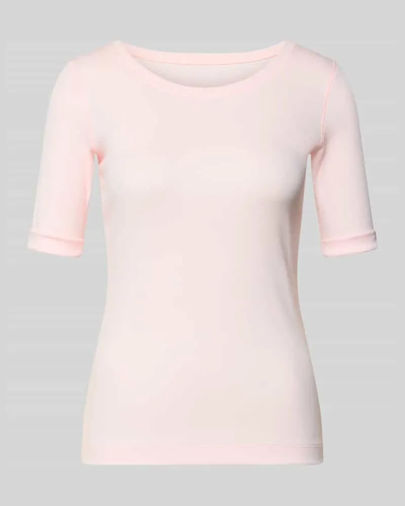 Marc Cain Slim Fit T-Shirt aus Baumwoll-Mix Hellrosa