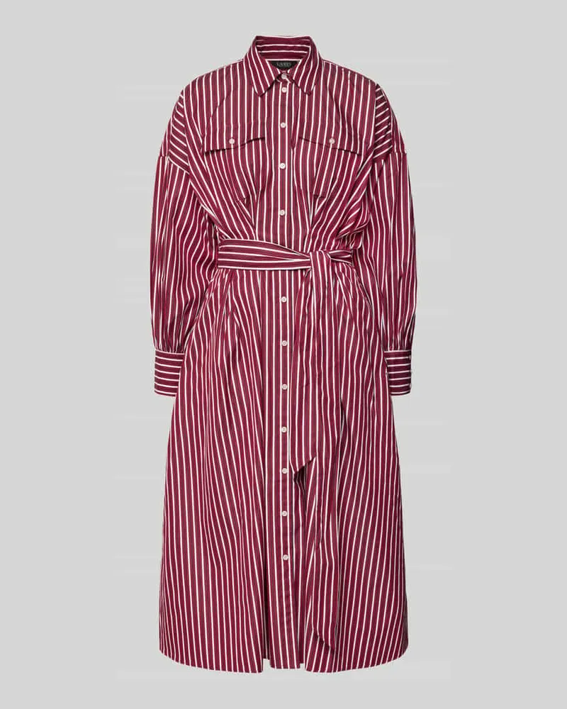 Ralph Lauren Tailliertes Blusenkleid aus reiner Baumwolle Modell 'DRAVIN Dunkelrot