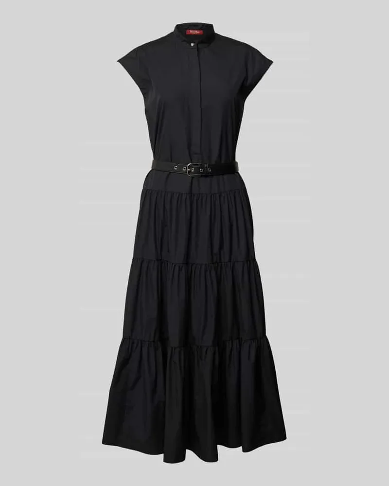 Max Mara Maxikleid mit Stehkragen Modell 'BAIRO Black
