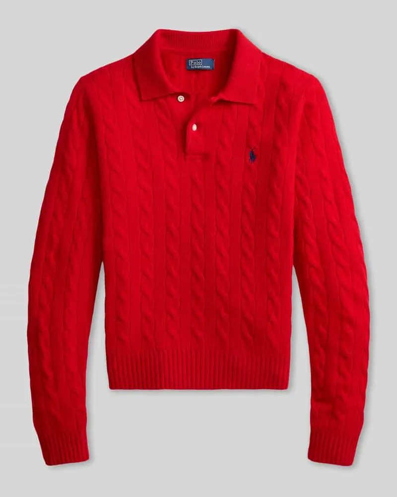 Ralph Lauren Regular Fit Poloshirt aus Woll-Mix mit Kaschmir-Anteil Hellrot