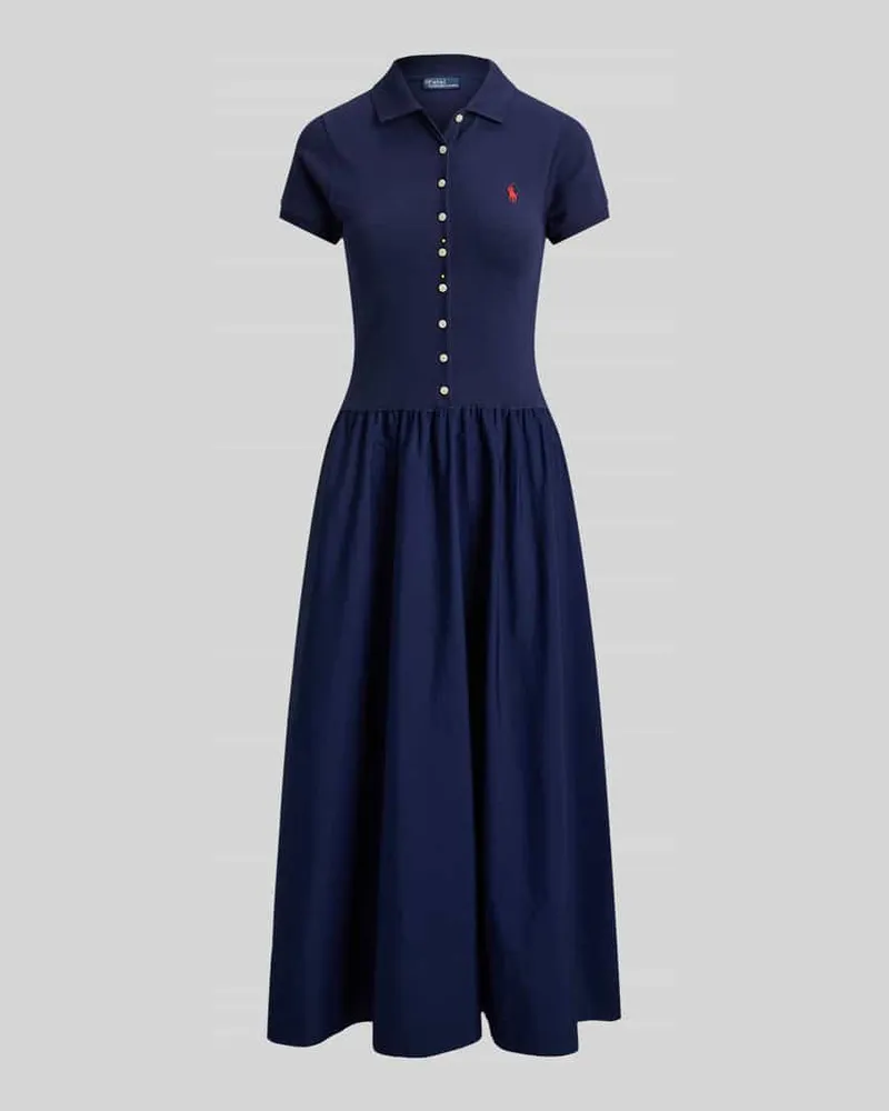 Ralph Lauren Freizeitkleid aus Baumwoll-Mix mit Polokragen Marine