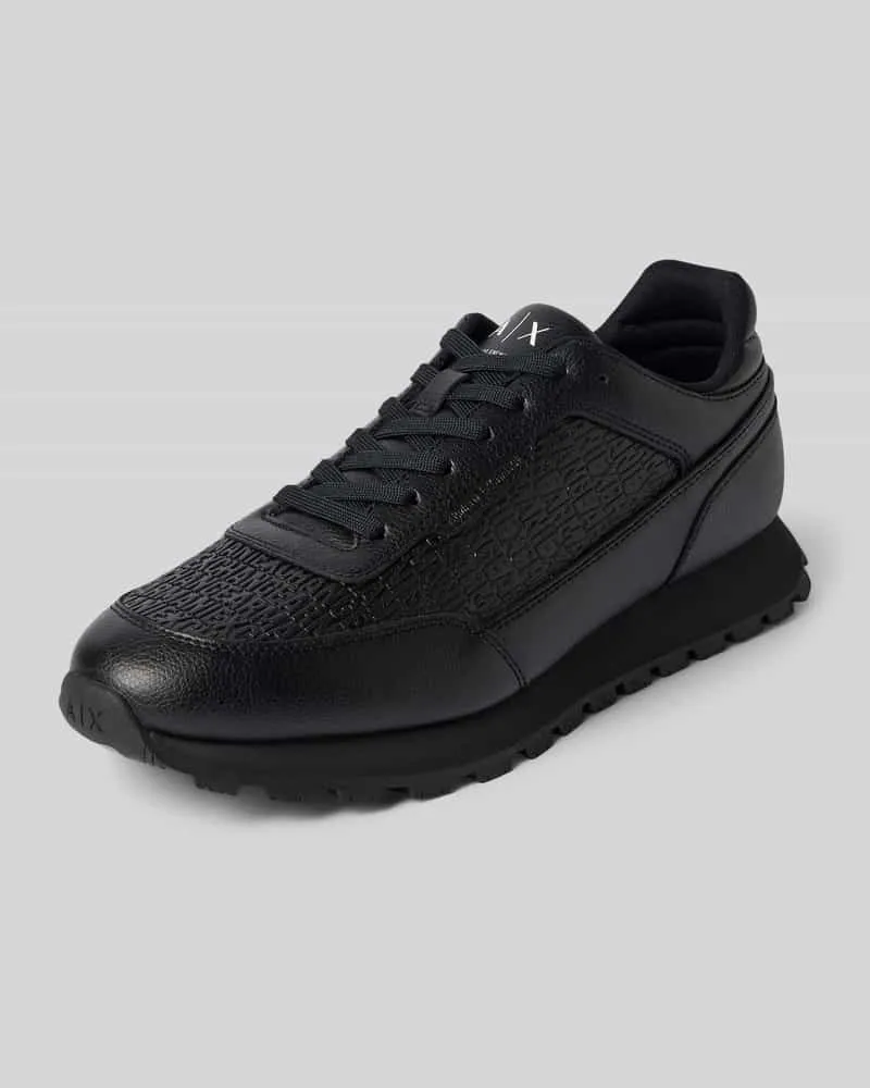 Armani Exchange Sneaker mit Logo-Muster und profilierter Sohle Black
