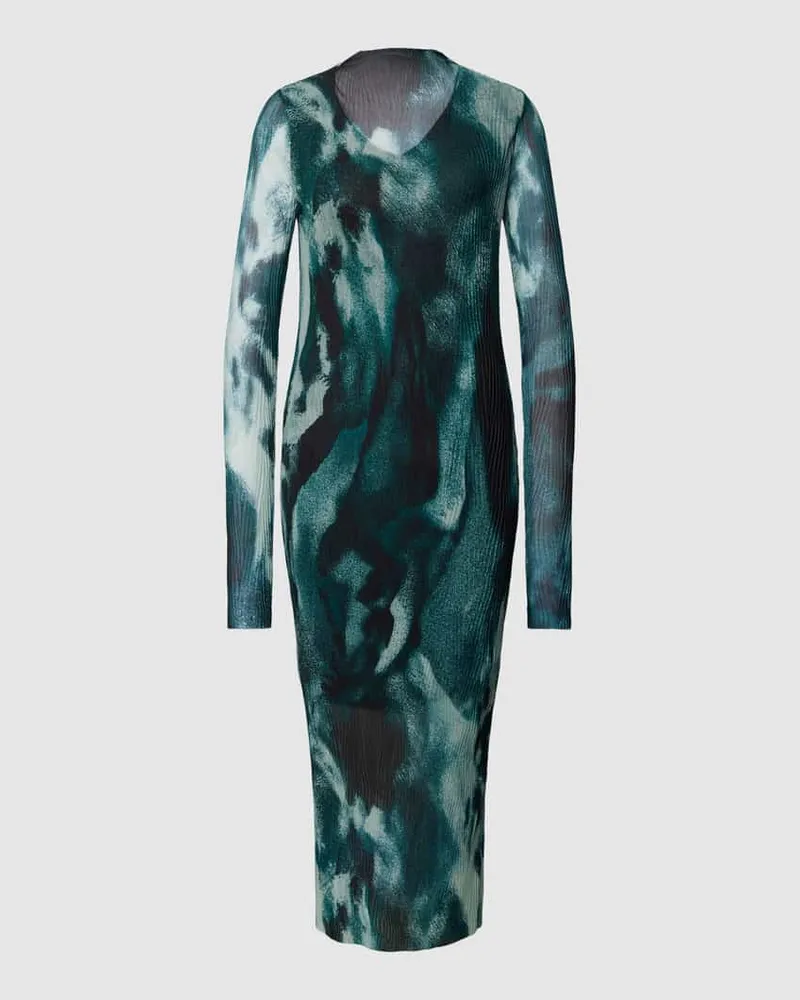 HUGO BOSS Midikleid in Crinkle-Optik Modell 'Eviba Petrol