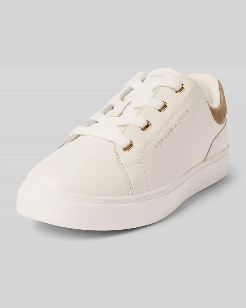 Tommy Hilfiger Low Top Sneaker aus echtem Rindsleder Offwhite
