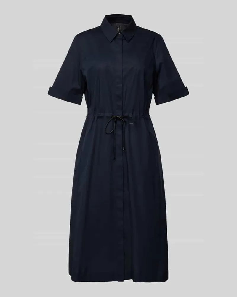 Marc Cain Knielanges Kleid mit Bindegürtel Marine