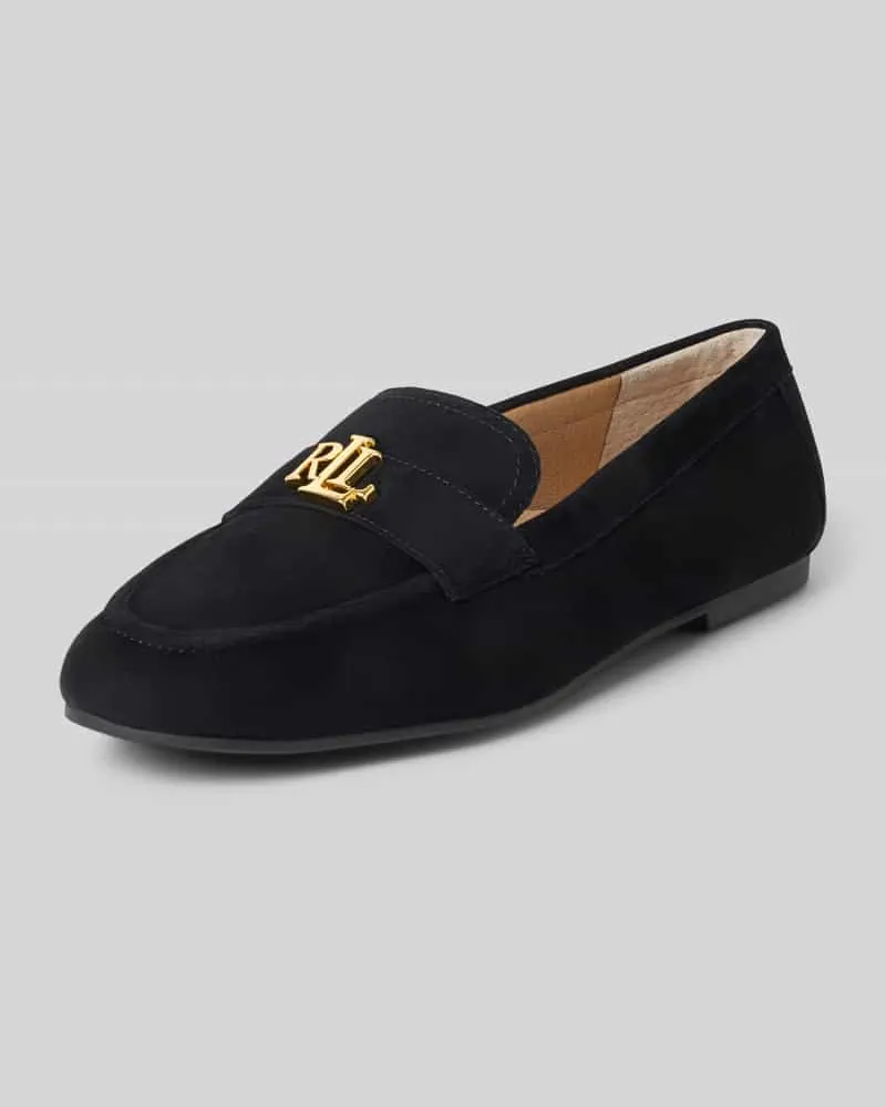 Ralph Lauren Loafer aus echtem Veloursleder Black