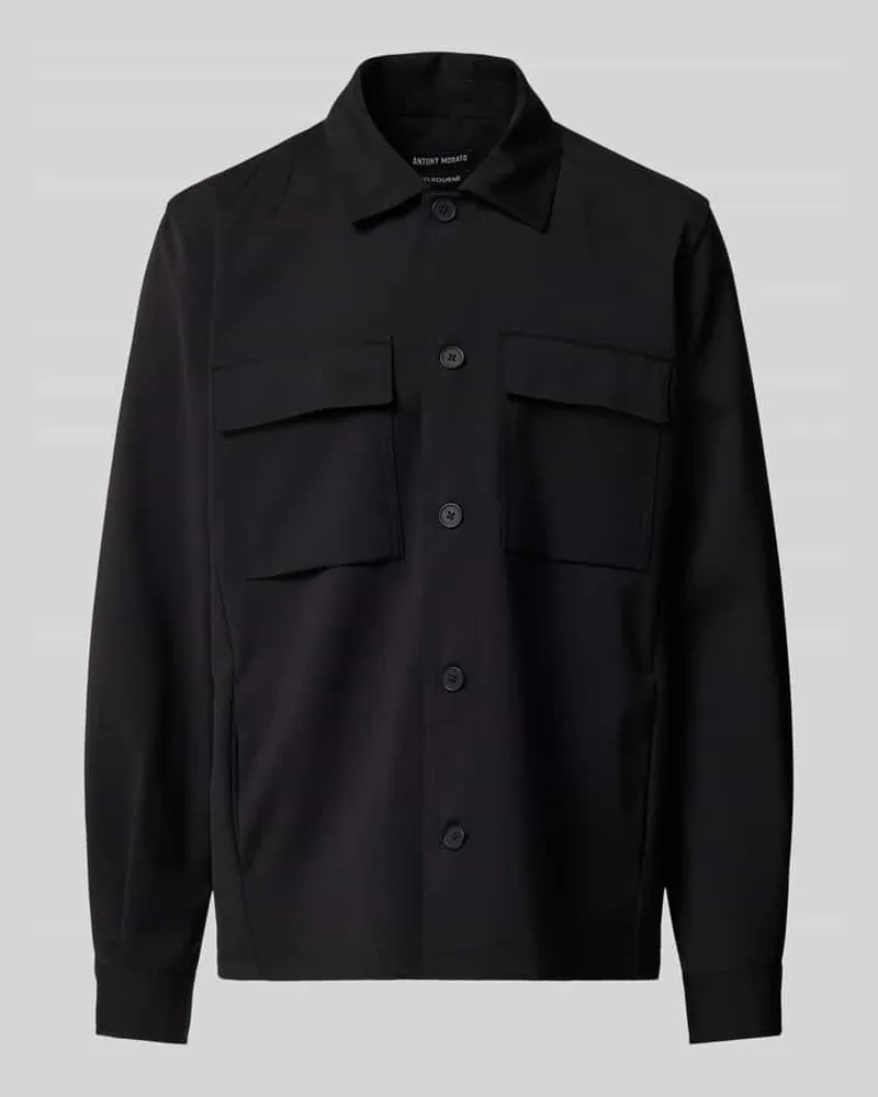 Antony Morato Regular Fit Hemdjacke mit Brustpattentaschen Black