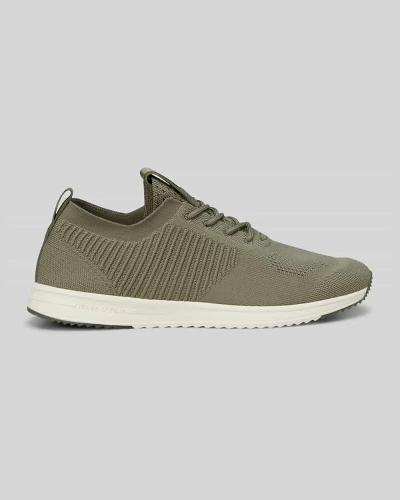 Marc O'Polo Low Top Sneaker mit strukturierter Stretch-Oberfläche Oliv