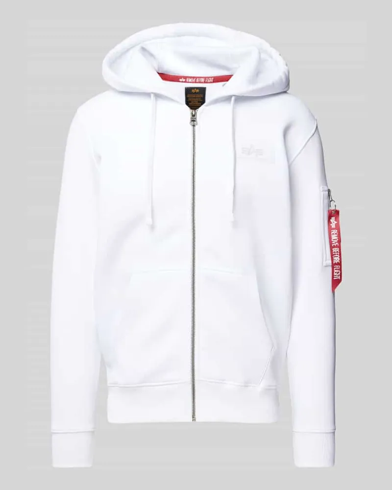 Alpha Industries Sweatjacke mit Label-Details Weiss