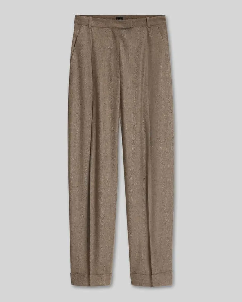HUGO BOSS Weite Hose aus Viskose-Mix mit Woll-Anteil Modell 'Tornara Beige