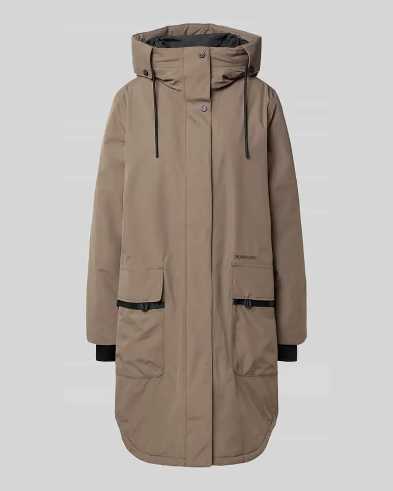 Didriksons 1913 Parka mit Kapuze und Pattentaschen Modell 'AIKO Schlamm