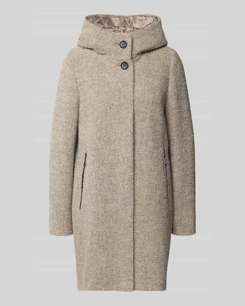 Gil Bret Mantel mit Kapuze und Reißverschlusstaschen Beige