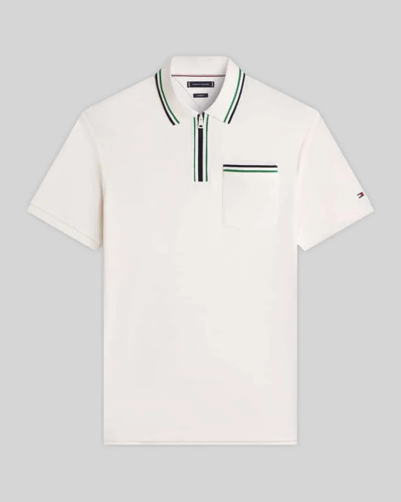Tommy Hilfiger Regular Fit Poloshirt aus Frottee Offwhite