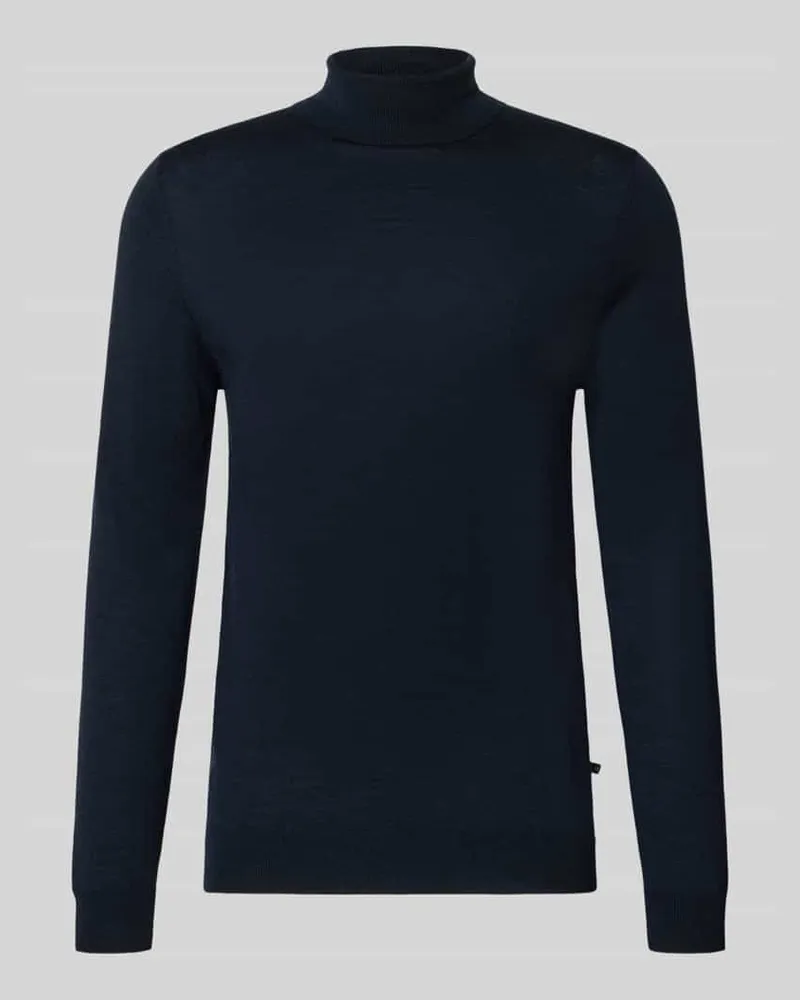 Matinique Slim Fit Rollkragenpullover aus reiner Baumwolle Marine