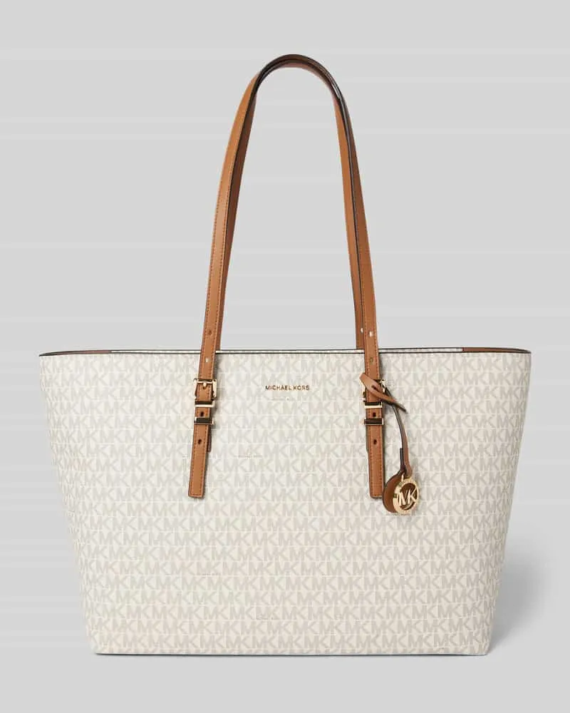 Michael Kors Handtasche mit Label-Anhänger Modell 'QUINN Ecru