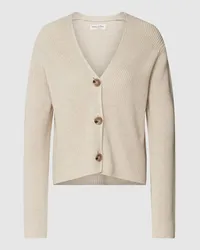 Marc O'Polo Strickjacke mit Strukturmuster Beige