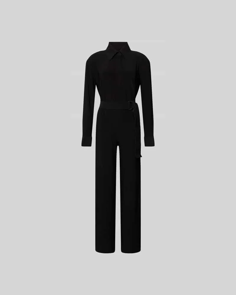 Norma Kamali Jumpsuit mit verdeckter Knopfleiste Black