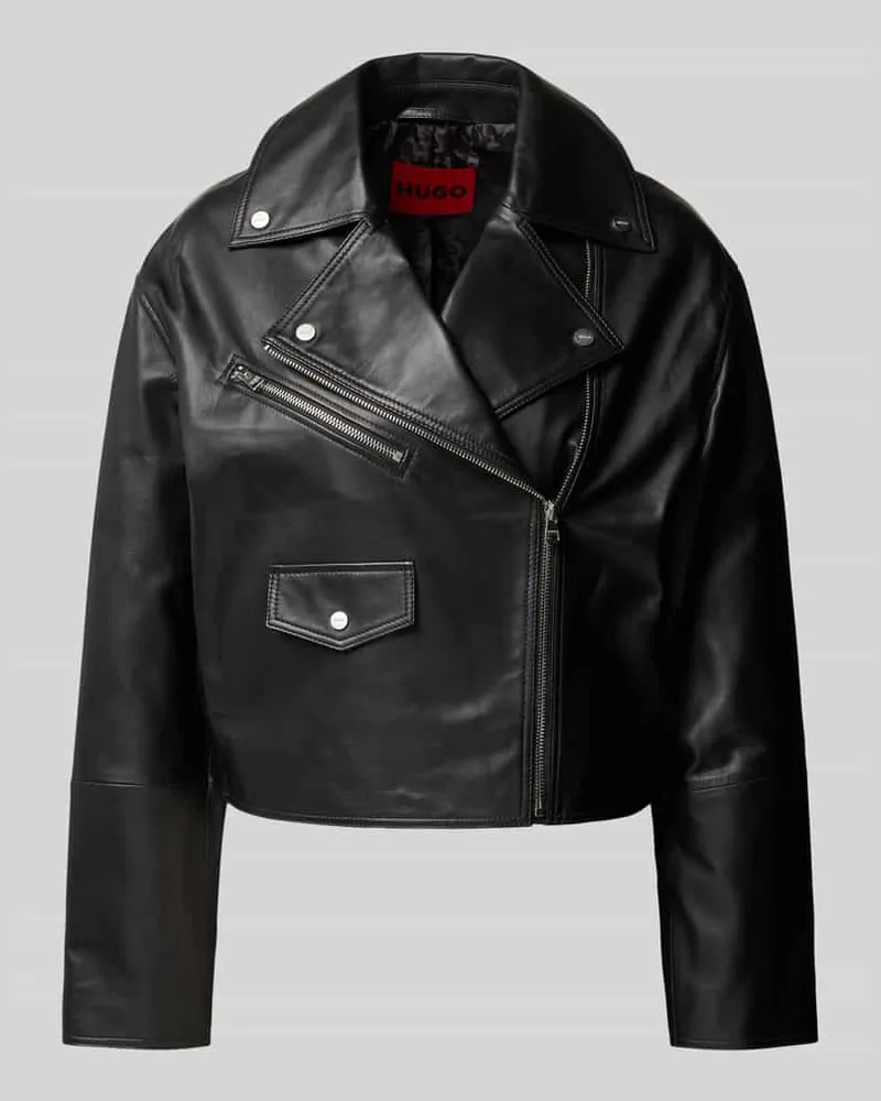 HUGO BOSS Jacke in Leder-Optik Modell 'Laridas Black