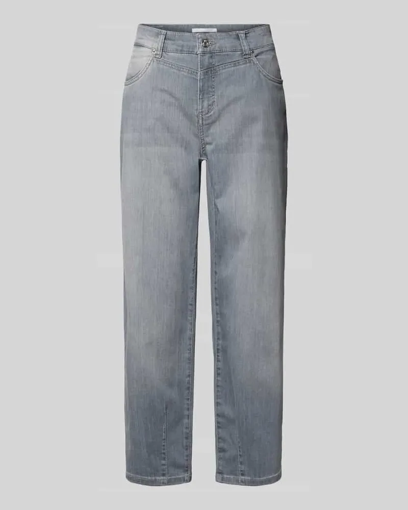 MAC Jeans Straight Fit Jeans in verkürzter Passform Modell 'Bobbie Hellgrau
