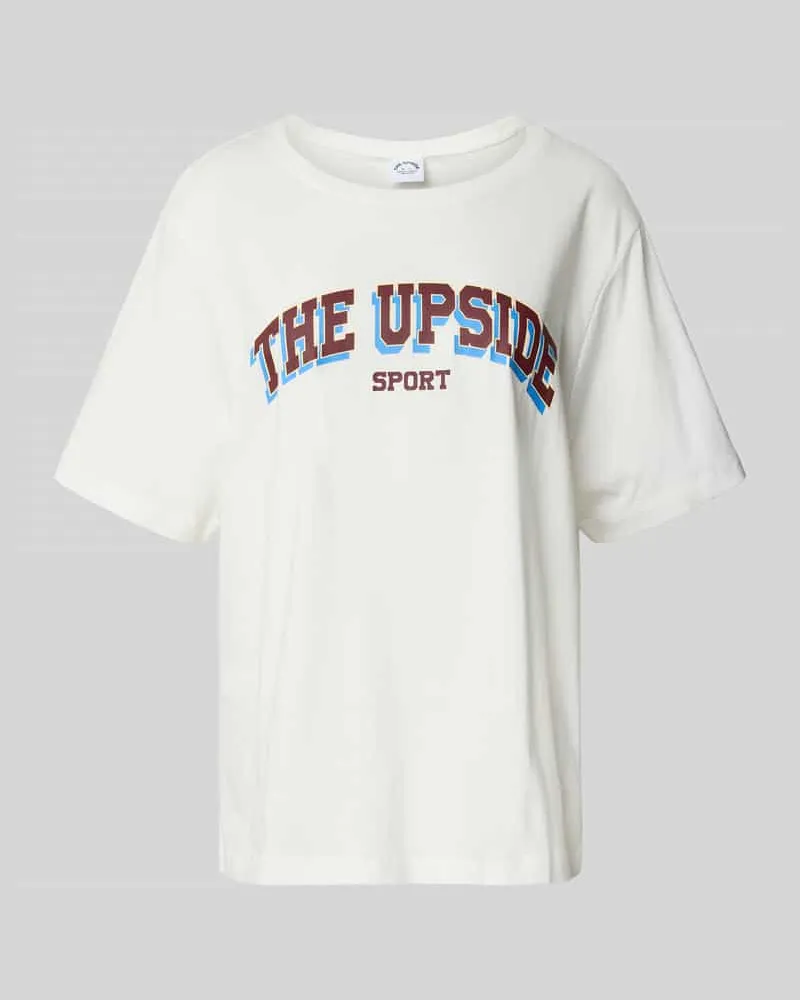 The Upside T-Shirt mit Label-Print und Rundhalsausschnitt Weiss