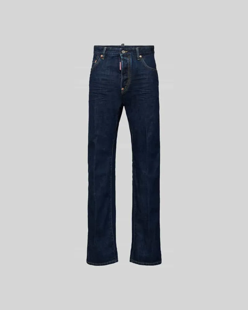 Dsquared2 Straight Fit Jeans aus reiner Baumwolle Marine
