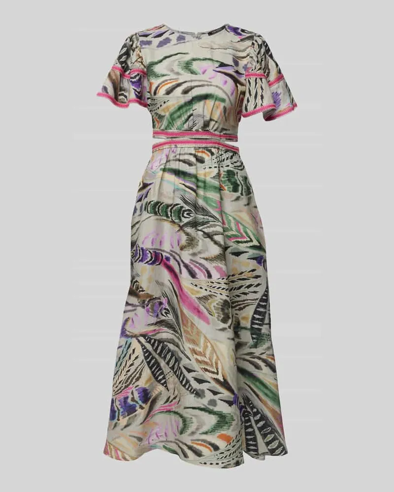 Swing Tailliertes Maxikleid aus reinem Leinen Gruen