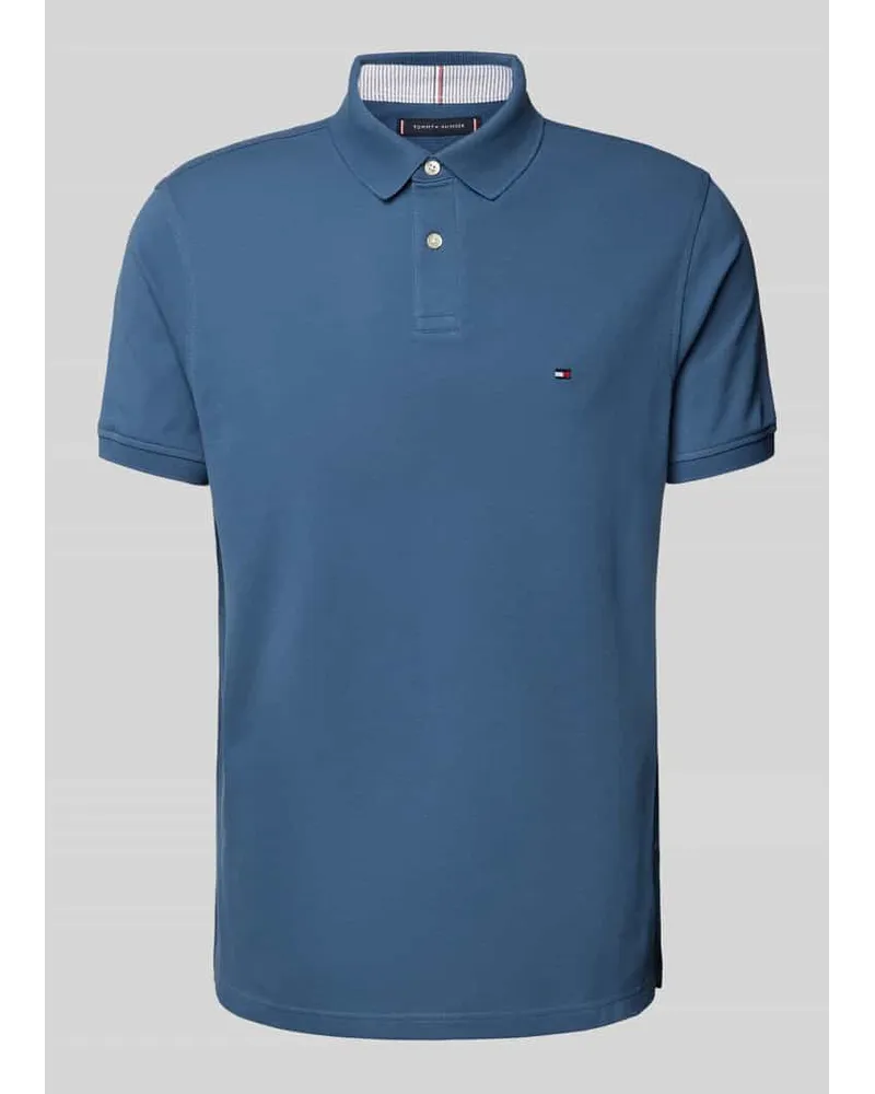 Tommy Hilfiger Regular Fit Poloshirt mit Logo-Stitching Jeansblau