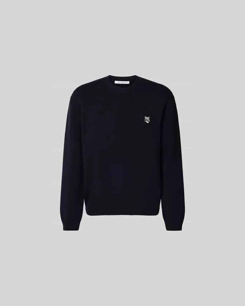 Kitsuné Pullover mit Label-Stitching Marine