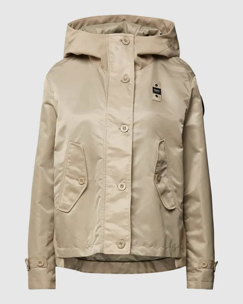 Blauer Jacke mit Kapuze Beige