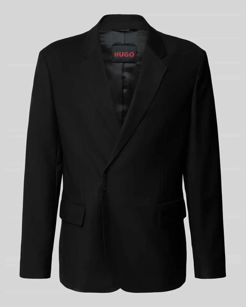 HUGO BOSS Regular Fit Anzugsakko aus Woll-Mix Modell 'HANS Black