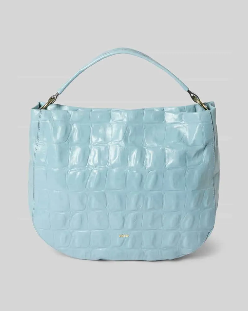 Abro Handtasche mit mit Logo-Applikation Modell 'Mia Hellblau