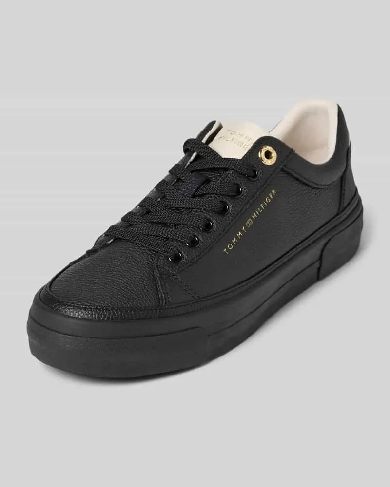 Tommy Hilfiger Low Top Sneaker aus echtem Rindsleder Black