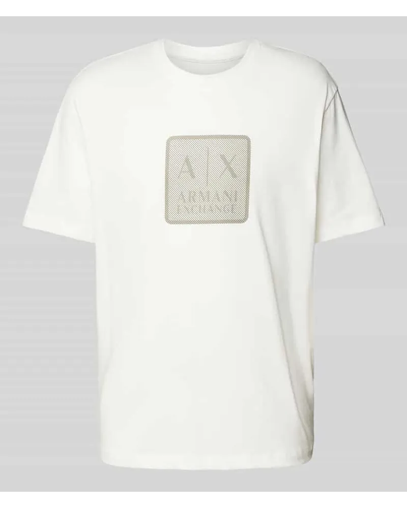 Armani Exchange T-Shirt mit Label-Print Weiss