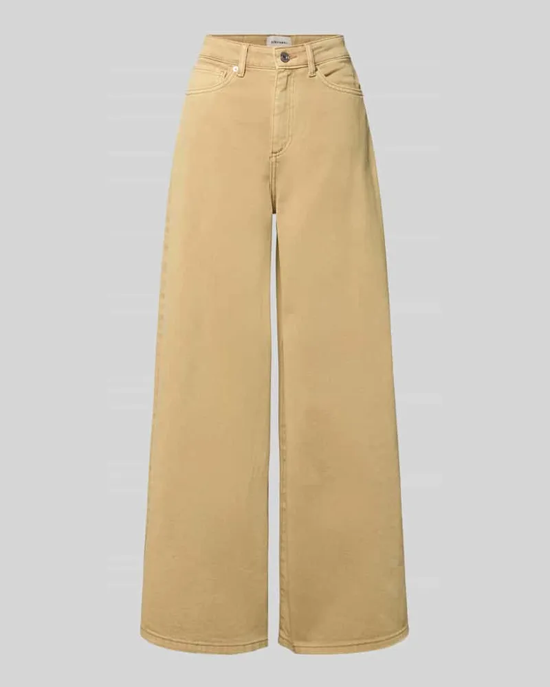 Stefanel Wide Leg Jeans im 5-Pocket-Design Beige