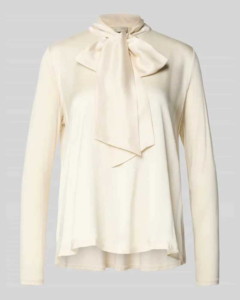 Milano Italy Blusenshirt mit Schleifen-Detail Offwhite