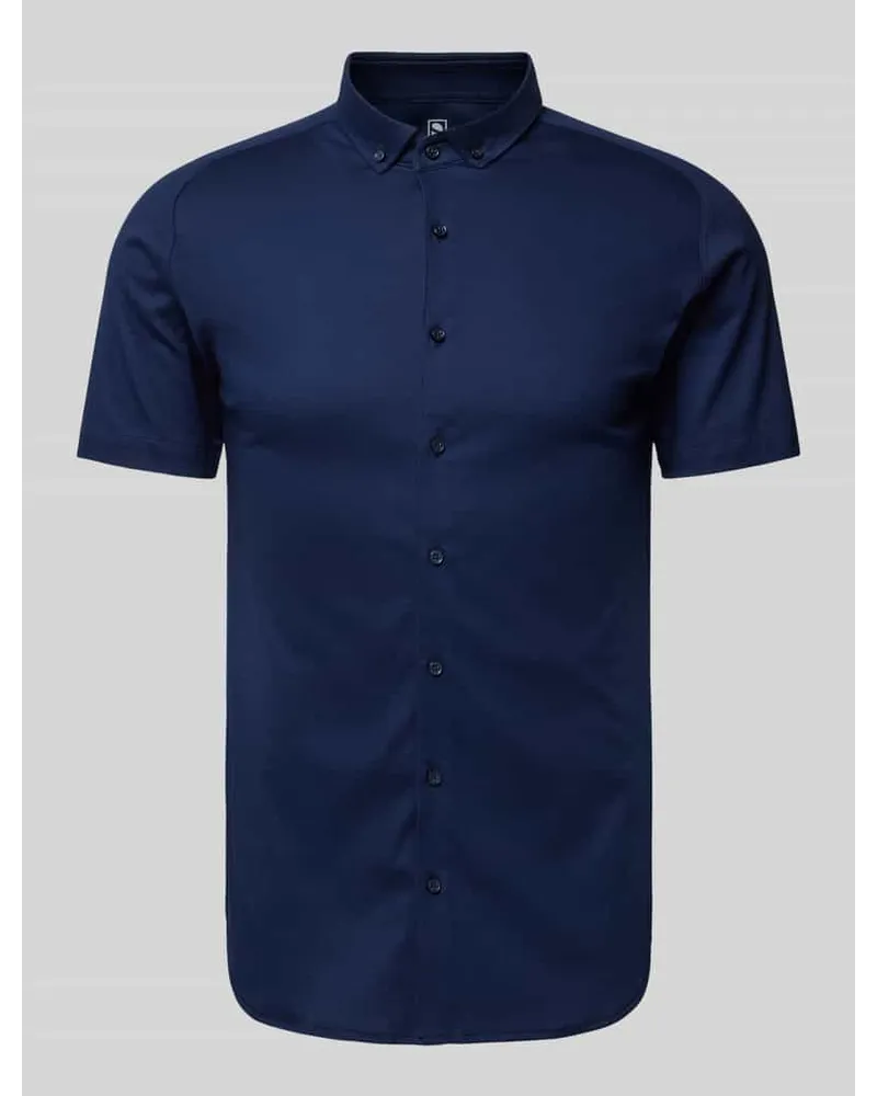 DESOTO Slim Fit Business-Hemd mit Button-Down-Kragen Blau