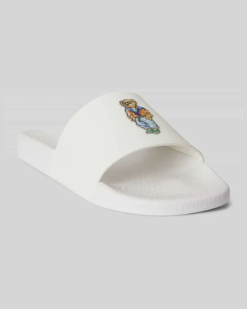 Ralph Lauren Badeschuhe mit Polo Bear-Applikation Weiss