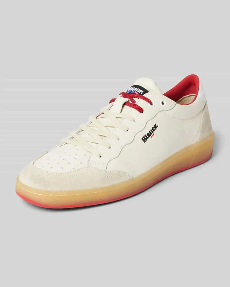 Blauer Sneaker mit Label-Print Modell 'MURRAY01 Weiss