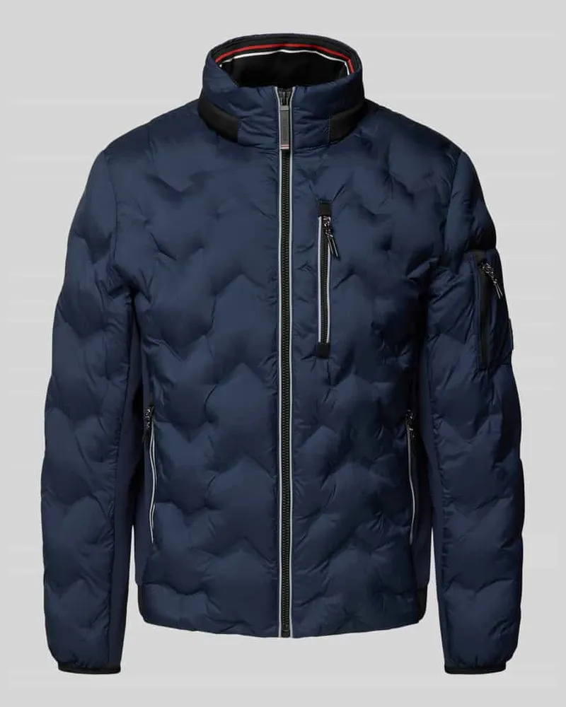 Tom Tailor Regular Fit Steppjacke mit verstaubarer Kapuze im Kragen Dunkelblau