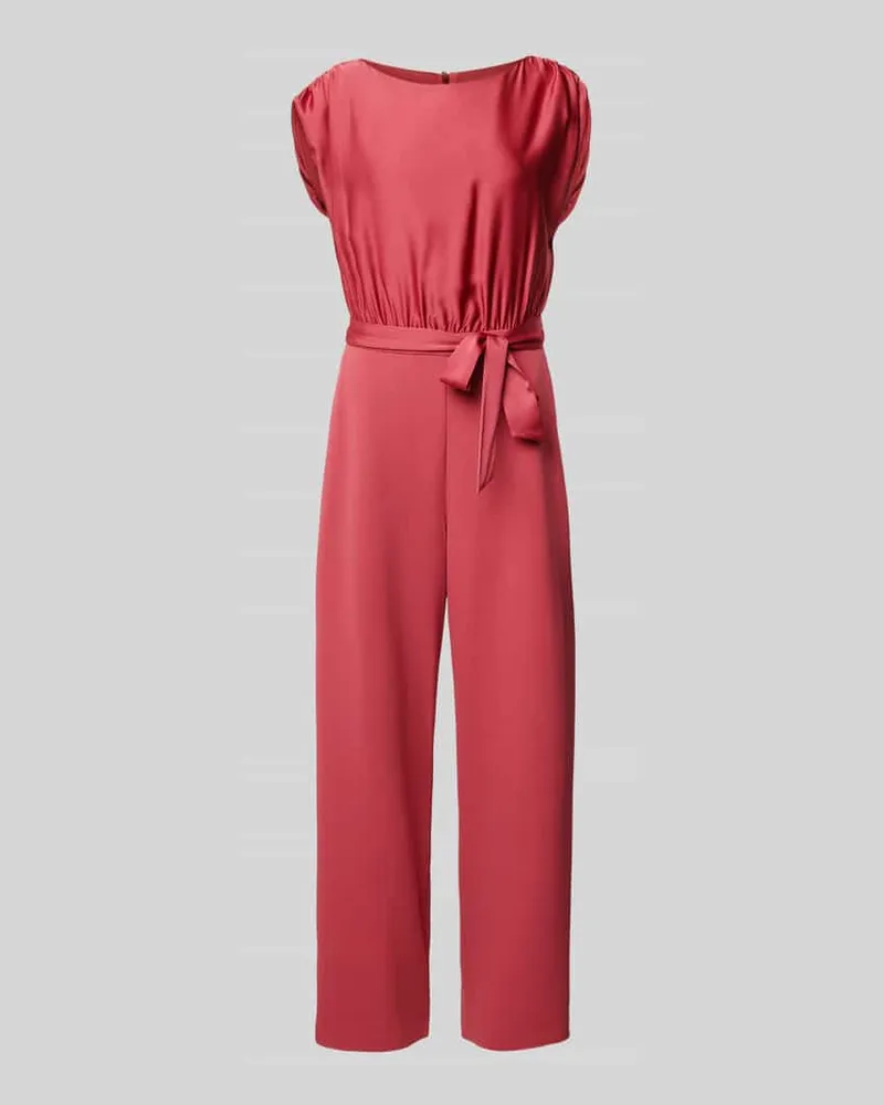 Swing Jumpsuit mit Bindegürtel Rostrot