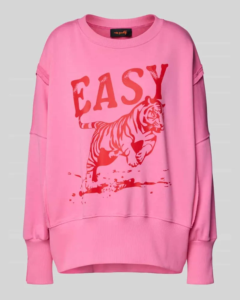 Miss Goodlife Sweatshirt mit Motiv-Print und Rundhalsausschnitt Hellrosa